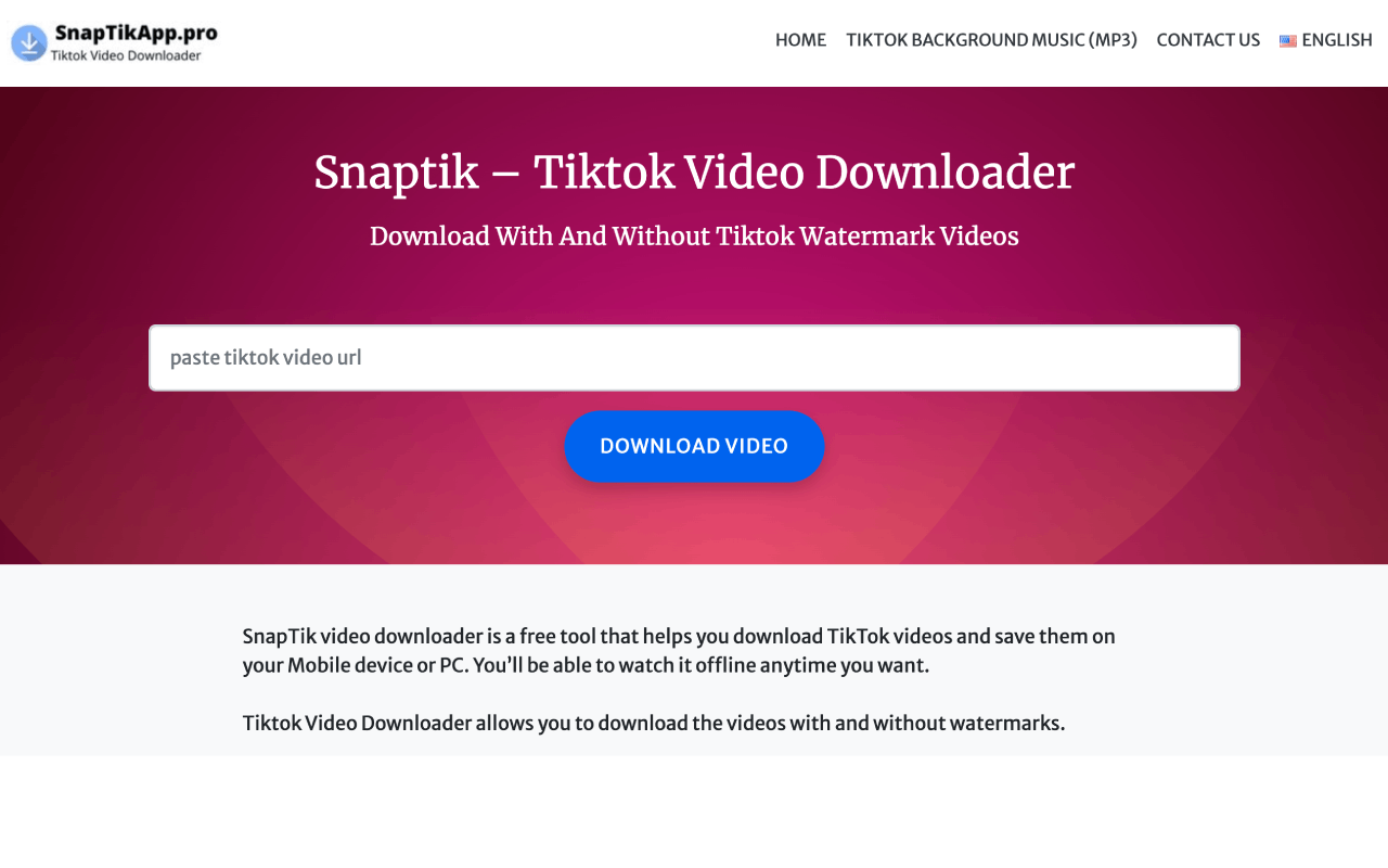 snaptik video downloader